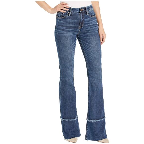 NWT Miss Me High Rise Raw Hem Flare Jeans - 27 waist - Picture 1 of 11